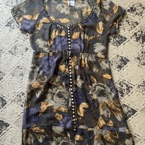 Kensie Earthy Tones Floral Dress